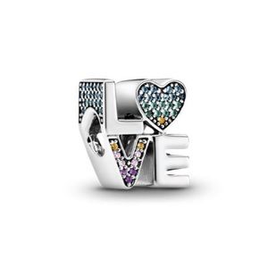 Authentic Pandora Rainbow 🌈 Pave LOVE Charm / S925 ALE / EUC / 797189